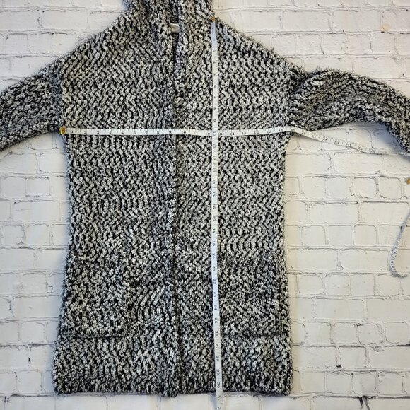 Cynthia Rowley Hooded open front Knit cardigan black white color size S - Picture 2 of 11